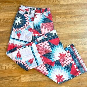 Patchwork Wrangler Flare Pants High Rise